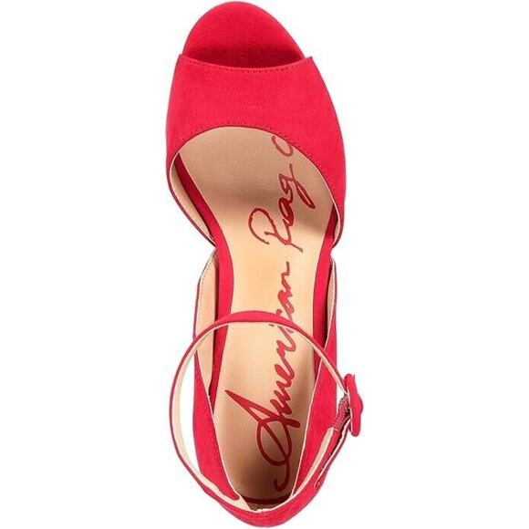 American Rag Women's Areeta Peep Toe Ankle Strap D'Orsay Pumps Size 9.5 (Red) - Picture 4 of 4